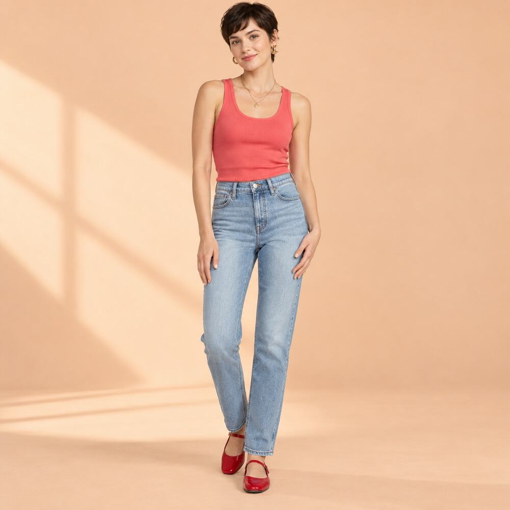 Madewell Jeans WMNS 24 Blue Roadtripper Stovepipe High Rise Modern Minimalist